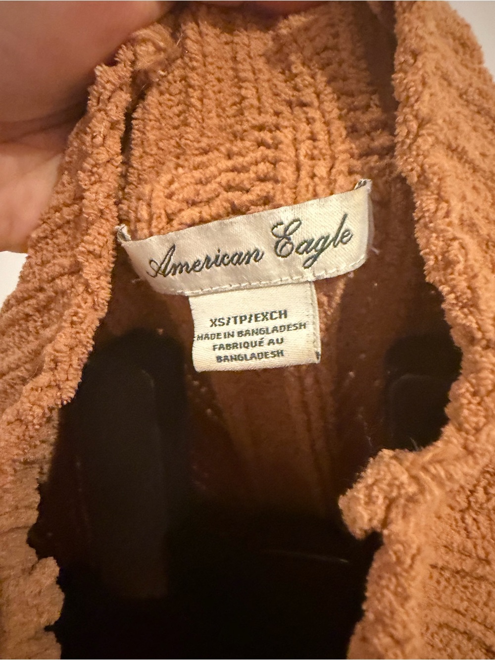 American Eagle Outfitters Cropped Ribbed Turtleneck Sweater - Cognac - Picture 2 of 4